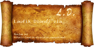 Laufik Dionízia névjegykártya